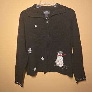 Woolrich Snowman Zippered Cardigan, M (PTP=20")